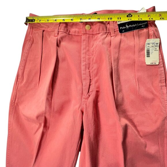NWT Vtg Polo Ralph Lauren Mens Pleated Jeans 32x36 Retro Coral Pink Cotton USA - Picture 11 of 14